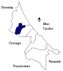 Cantone di Guácimo – Mappa