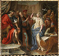 Sv. Kateřina disputuje s filosofy před Maxentiem, Guglielmo Borremans (1705)