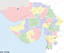 Map of गुजरात with नारायण सरोवर marked
