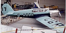 D.2 Gull Four (G-ACGR) displayed in the Brussels War Museum in prewar colours and racing number as it was flown by Sir Philip Sassoon in the 1933 King's Cup Race. It has the early long canopy.