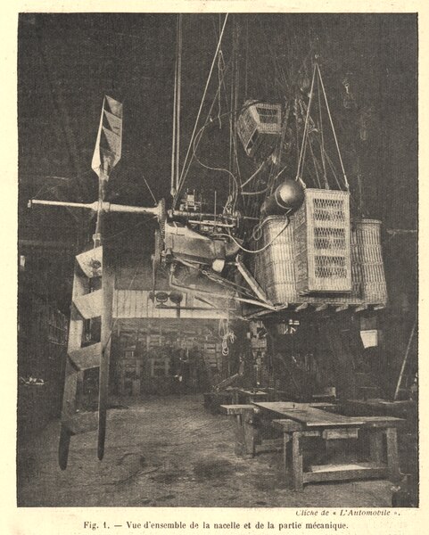 File:Hélice biplane du Méditerranée en atelier, l'Aérophile, juillet 1904.tif