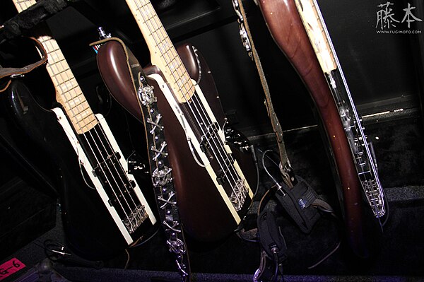 Heath's bass guitars at X Japan's São Paulo concert in 2011