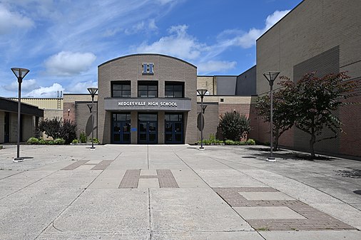 Hedgesville High School front entrance, Berkeley County, WV