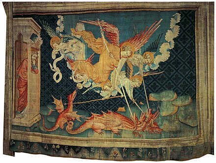 Saint Michael fighting the Dragon - 36th tapestry of the Tapestry of the Apocalypse