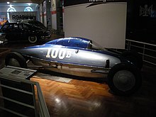 An example of a lakester, this one at the Henry Ford Museum Henry Ford Museum August 2012 29 (1951 Beatty belly tank lakester).jpg