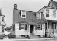 HABS photo from 1936 Historic American Buildings Survey Nathaniel R. Ewan, Photographer March 16, 1936 EXTERIOR - SOUTH ELEVATION - Mickle House, 23 Ellis Street, Haddonfield, Camden County, NJ HABS NJ,4-HADFI,4-1.tif