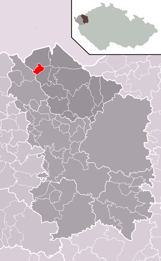 Localização de Horní Blatná no distrito de Karlovy Vary