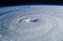 Zoomed-out photo of Hurricane Isabel from the International Space Station