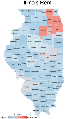 1 bedroom rent by county in Illinois (2021)

$2,000+

$1,000

~$500 Illinois rent.webp