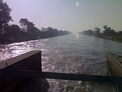 El canal cerca de Lohgarh (distrito de Sirsa), donde el canal entra desde el Punjab en Haryana
