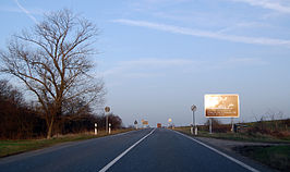 De Bundesstraße 80 bij Arenshausen (Bord aan de voormalige Duits-Duitse grens) in 2009