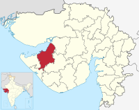 मानचित्र जिसमें जामनगर ज़िला Jamnagar district જામનગર જિલ્લો हाइलाइटेड है