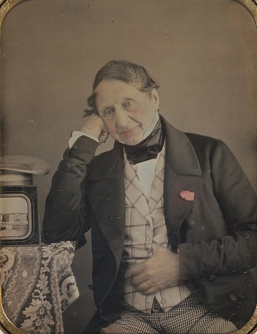 Jean-Gabriel Eynard (Swiss - Self-Portrait with a Daguerreotype of Geneva - Google Art Project