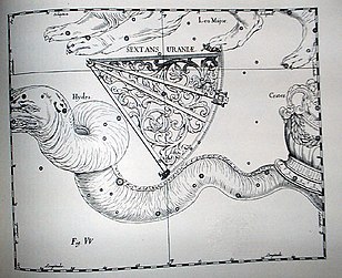 Sekstant an Weederslaang Uun: Johannes Hevelius - Uranographia, 1690
