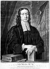 Whitefield had a strained relationship with John Wesley (depicted in an engraving). John Wesley. Mezzotint by J. Faber, junior, 1743, after J. W Wellcome M0000736.jpg