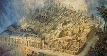 Joseph Gandy, cut-away perspective drawing of Soane-designed Bank of England as a ruin, 1830 Joseph gandy bank ruins.jpg