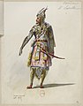 English: Jules Massenet - Le roi de Lahore - costume design by Eugène Lacoste 67 - 59. Scindia, M. Lassalle, collette tournée; Sans collette