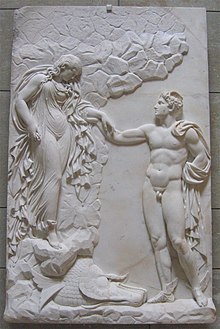 Persée et Andromède, bas-relief de Julius Troschel (1840-1850) à la Nouvelle Pinacothèque de Munich.