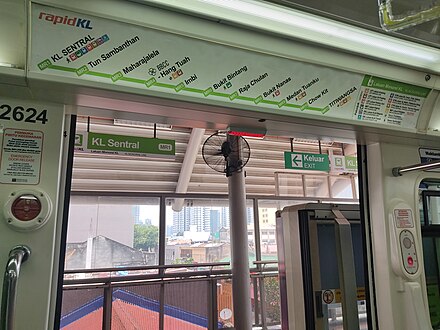 KL Monorail dynamic route map display