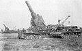 Drei 60-cm-Mörser (Gerät 040/41) mit Munitionspanzer vor Warschau 1944