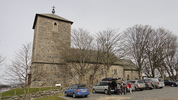 View of the historic Avaldsnes Church