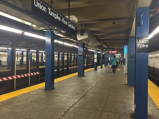<span class="mw-page-title-main">Kew Gardens–Union Turnpike station</span> New York City Subway station in Queens