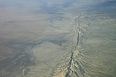 Аэроснимок разлома Сан-Андреас, равнина Карризо