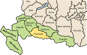 Hartă de poziționare pentru Comitatul Požega