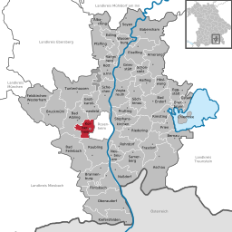 Läget för Kolbermoor i Landkreis Rosenheim