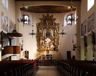 New church in Kochanowice (Upper Silesia). Main altar