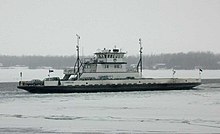 The Cumberland ice-breaking ferry headed toward Grand Isle in winter LCTC ferry Cumberland in winter 1 (cropped).jpg