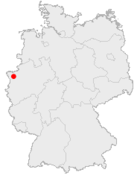 Deutschlandkarte, Position von Xanten hervorgehoben