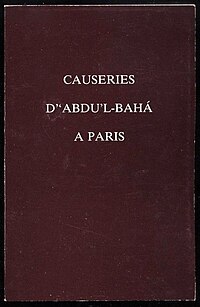Les Causeries d'`Abdu'l-Bahá à Paris