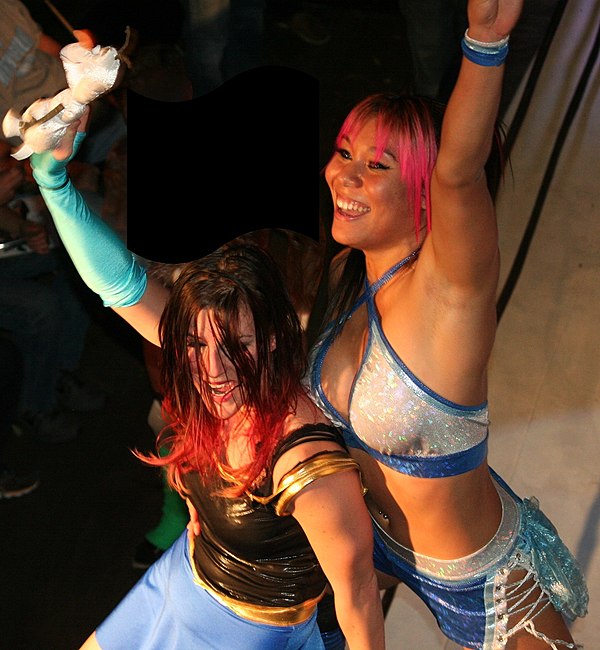 The Lucha Sisters (Bates, left, and Mia Yim) in November 2014