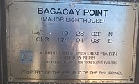 Bagacay Lighthouse – Plaque