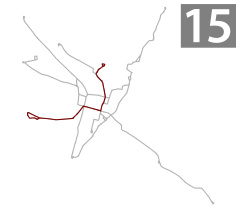 Mapa przebiegu linii kolejowej 15