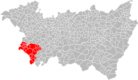 Umístění společenství obcí Marche de Lorraine