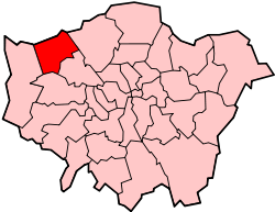 Harrow shown within Greater London