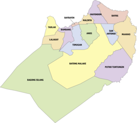 Political map of Los Baños