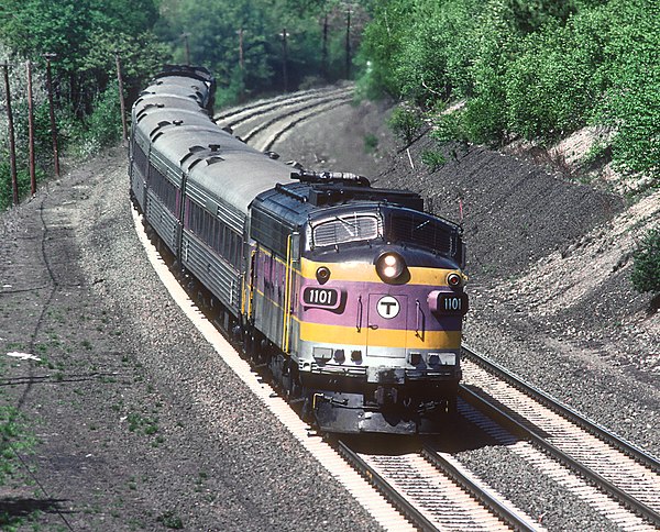 An Attleboro/Stoughton Line train in 1982