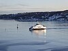 Oslofjord boat service in winter.