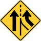 Zeichen W4-3R Spur wird hinzugefügt (rechts)