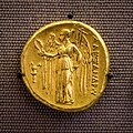 Macedonia - king Alexandros III - 330-320 BC - gold distater - head of Athena - Nike - London BM 1987-0649-91