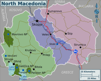 Karte dalīta pa reģioniem