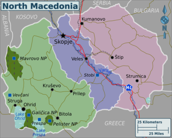 Mapa podzielona według regionów