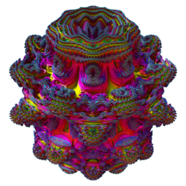 Ένα 3D Mandelbulb φράκταλ που δημιουργήθηκε με τη χρήση του Visions of Chaos