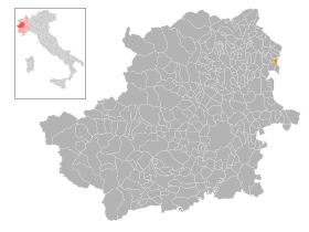 Localización de Cossano Canavese