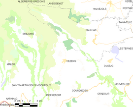 Mapa obce Cézens