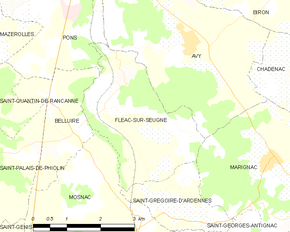 Poziția localității Fléac-sur-Seugne