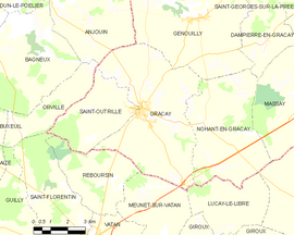 Mapa obce Graçay